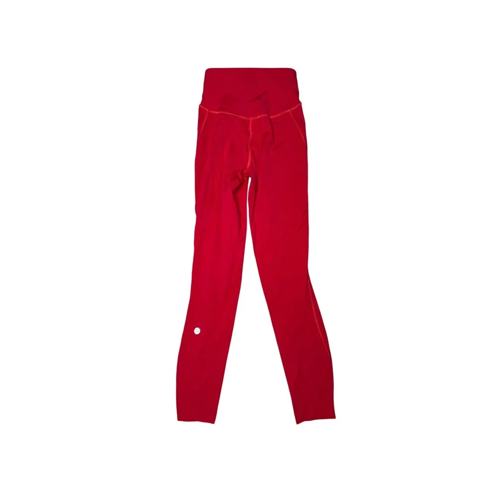 Lululemon Base Pace High Rise Legging Women Size 0 Red Excellent Yoga LW5DKHS‎